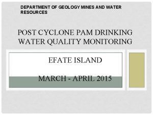 DEPARTMENT OF GEOLOGY MINES AND WATER RESOURCES POST