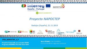 Proyecto NAPOCTEP Badajoz Espaa 21 11 2019 0700NAPOCTEP3P