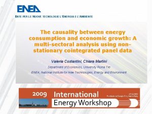 ENTE PER LE NUOVE TECNOLOGIE L ENERGIA E