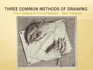 THREE COMMON METHODS OF DRAWING From Gesture to