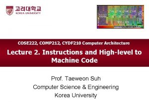 COSE 222 COMP 212 CYDF 210 Computer Architecture