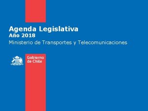 Agenda Legislativa Ao 2018 Ministerio de Transportes y