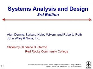 Systems Analysis and Design 3 rd Edition Alan