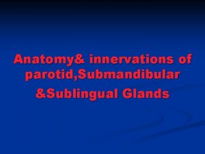 Anatomy innervations of parotid Submandibular Sublingual Glands parotid