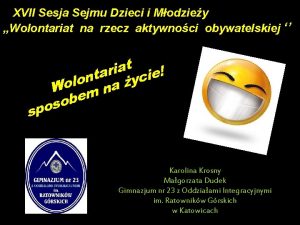 XVII Sesja Sejmu Dzieci i Modziey Wolontariat na