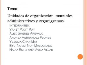 Tema Unidades de organizacin manuales administrativos y organigramas