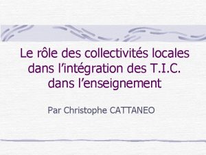 Le rle des collectivits locales dans lintgration des