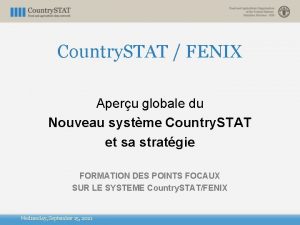 Country STAT FENIX Aperu globale du Nouveau systme