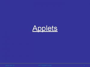 Applets 2021 09 15 IFT 1020 1 Objectifs