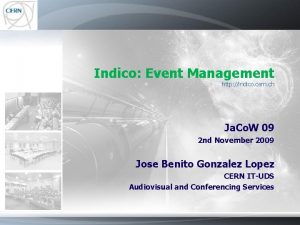 Indico Event Management http indico cern ch Ja