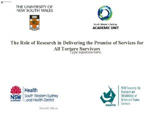 The Role of Research in Delivering the Promise