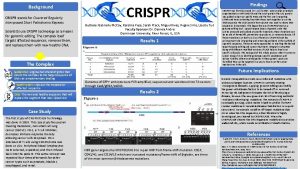Background CRISPR stands for Clustered Regularly Interspaced Short