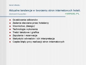 temat referatu Aktualne tendencje w tworzeniu stron internetowych