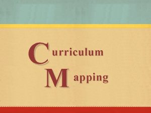 C urriculum M apping What is Curriculum Mapping