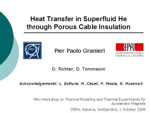Heat Transfer in Superfluid He through Porous Cable