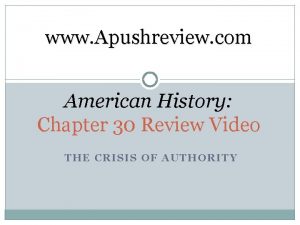 www Apushreview com American History Chapter 30 Review