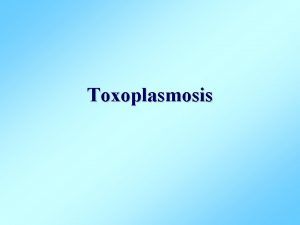 Toxoplasmosis Toxoplasmosis Infeccin por Toxoplasma gondii que se