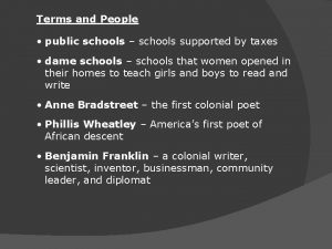 Terms and People public schools schools supported by