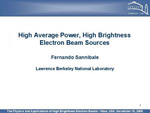 High Average Power High Brightness Electron Beam Sources