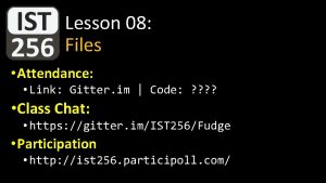 Lesson 08 Files Attendance Link Gitter im Code