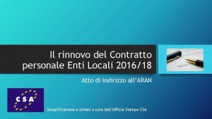 Il rinnovo del Contratto personale Enti Locali 201618