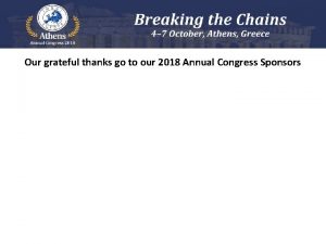 Our grateful thanks go to our 2018 Annual