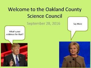 Welcome to the Oakland County Science Council September