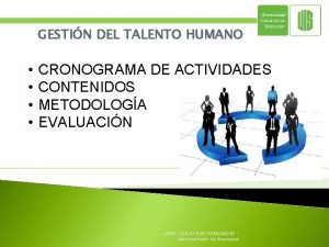 GESTIN DEL TALENTO HUMANO CRONOGRAMA DE ACTIVIDADES CONTENIDOS