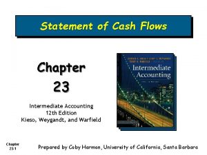 Statement of Cash Flows Chapter 23 Intermediate Accounting