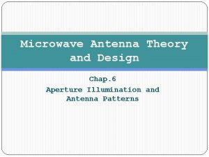 Microwave Antenna Theory and Design Chap 6 Aperture