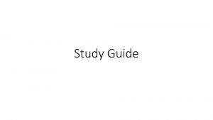 Study Guide Study Guide I Personal Financial Planning