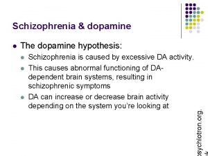 Dopamine hypothesis psychosis