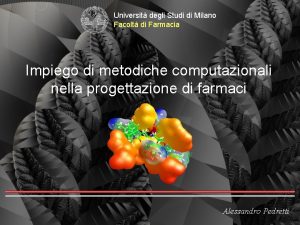 Universit degli Studi di Milano Facolt di Farmacia