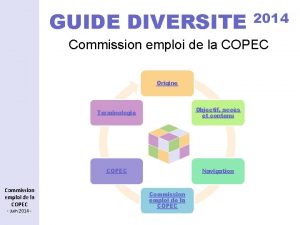 GUIDE DIVERSITE 2014 Commission emploi de la COPEC