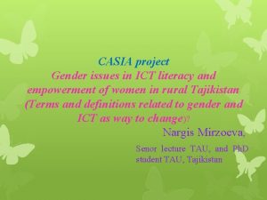 CASIA project Gender issues in ICT literacy and