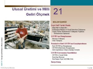 Ulusal retimi ve Milli Geliri lmek 21 BLM