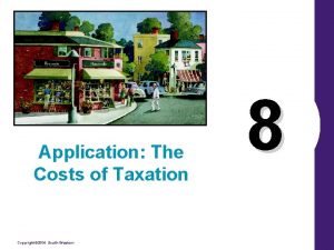 Application The Costs of Taxation Copyright 2004 SouthWestern