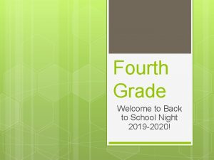 Fourth Grade Welcome to Back to School Night