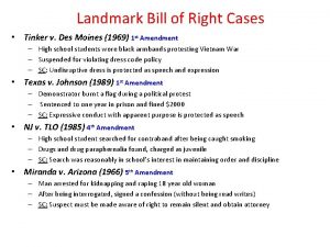 Landmark Bill of Right Cases Tinker v Des