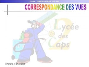 COURS CORRESPONDANCE DES VUES dimanche 18 janvier 2009