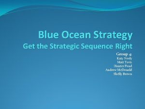 Blue Ocean Strategy Get the Strategic Sequence Right
