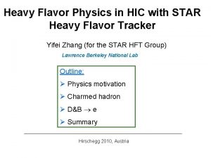 Heavy Flavor Physics in HIC with STAR Heavy