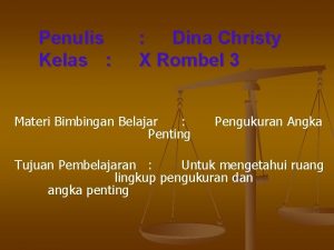 Penulis Kelas Dina Christy X Rombel 3 Materi