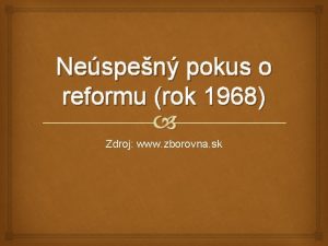 Neuspesny pokus o reformu