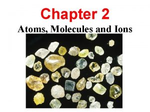 Chapter 2 Atoms Molecules and Ions Atomic Theory