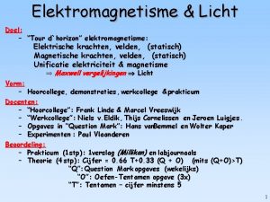 Elektromagnetisme Licht Doel Tour dhorizon elektromagnetisme Elektrische krachten