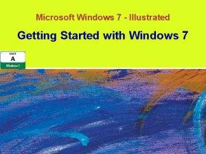 Microsoft Windows 7 Illustrated Getting Started with Windows