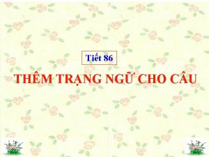 Tit 86 THM TRNG NG CHO C U