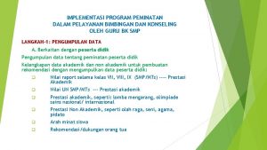 IMPLEMENTASI PROGRAM PEMINATAN DALAM PELAYANAN BIMBINGAN DAN KONSELING