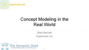 Hypercube Ltd Concept Modeling in the Real World